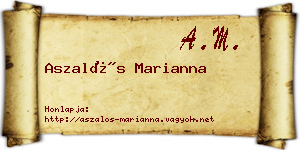 Aszalós Marianna névjegykártya