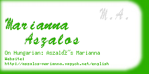 marianna aszalos business card